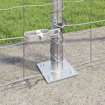 Zaun mit Pfosten Silber 1,6 x 10 m Stahl