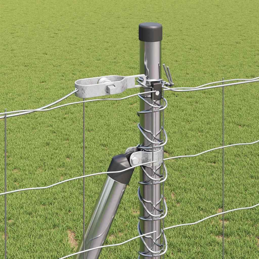 Zaun mit Pfosten Silber 1,6 x 10 m Stahl