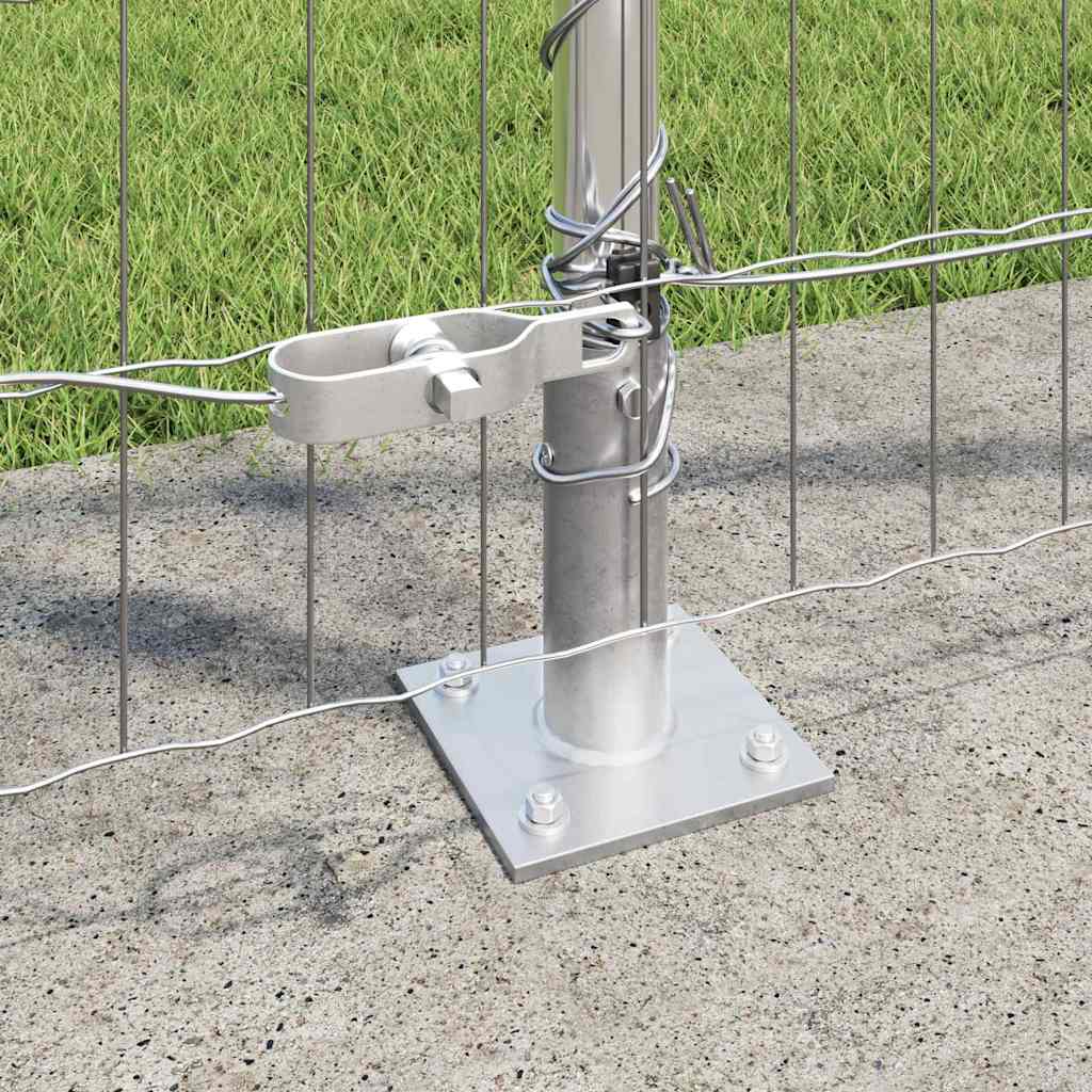 Zaun mit Pfosten Silber 1,2 x 25 m Stahl