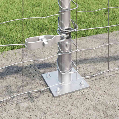 Zaun mit Pfosten Silber 0,6 x 50 m Stahl