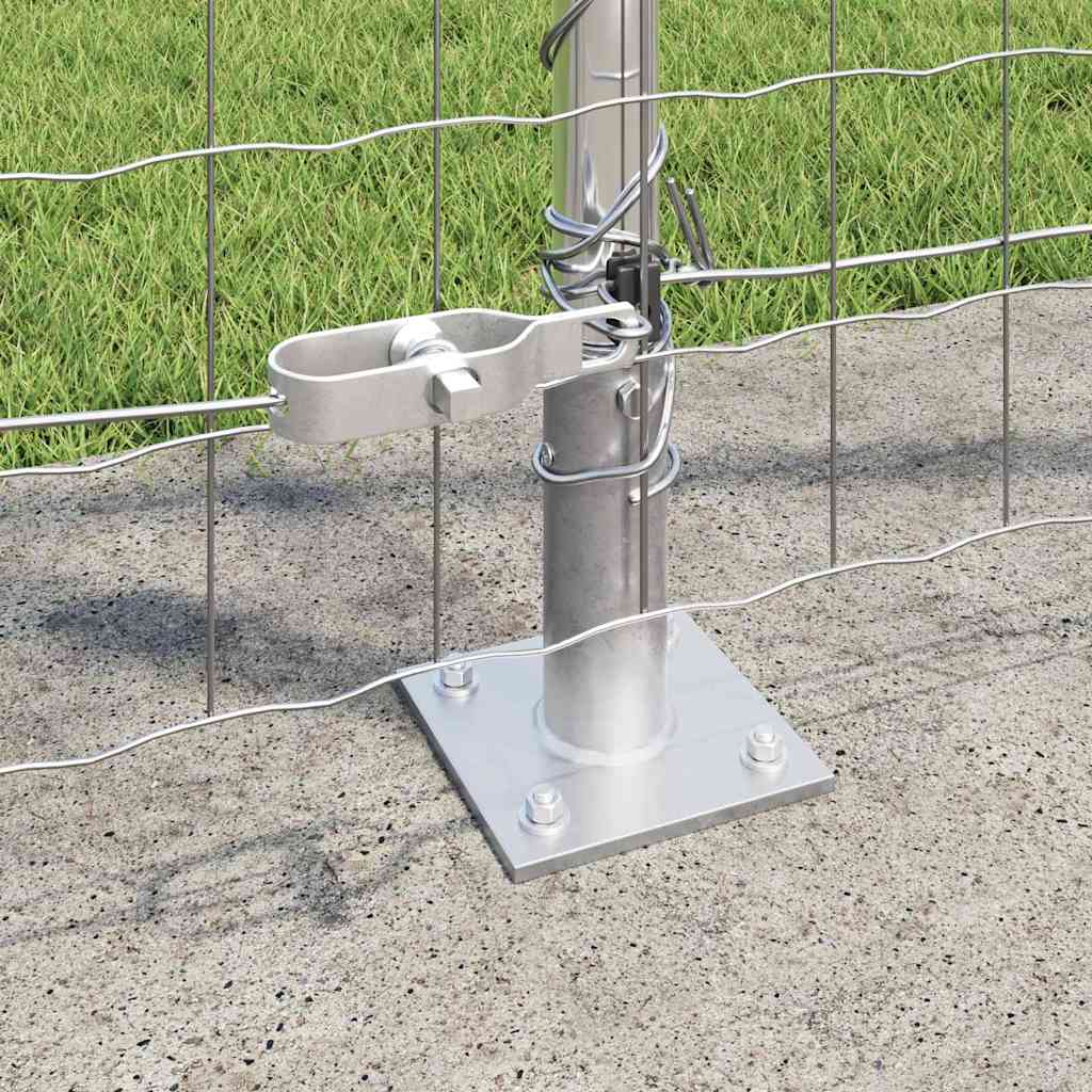 Zaun mit Pfosten Silber 1,2 x 10 m Stahl