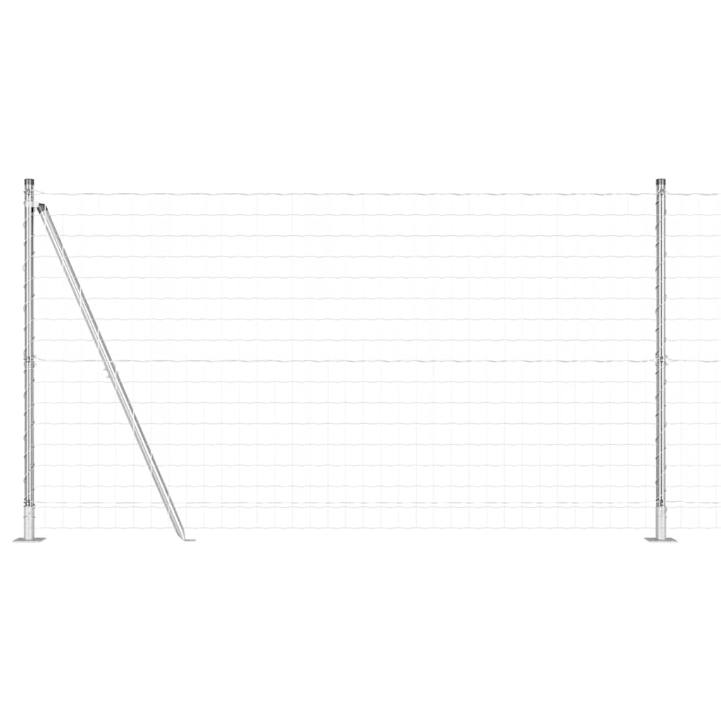 Zaun mit Pfosten Silber 1.2 x 10 m Stahl