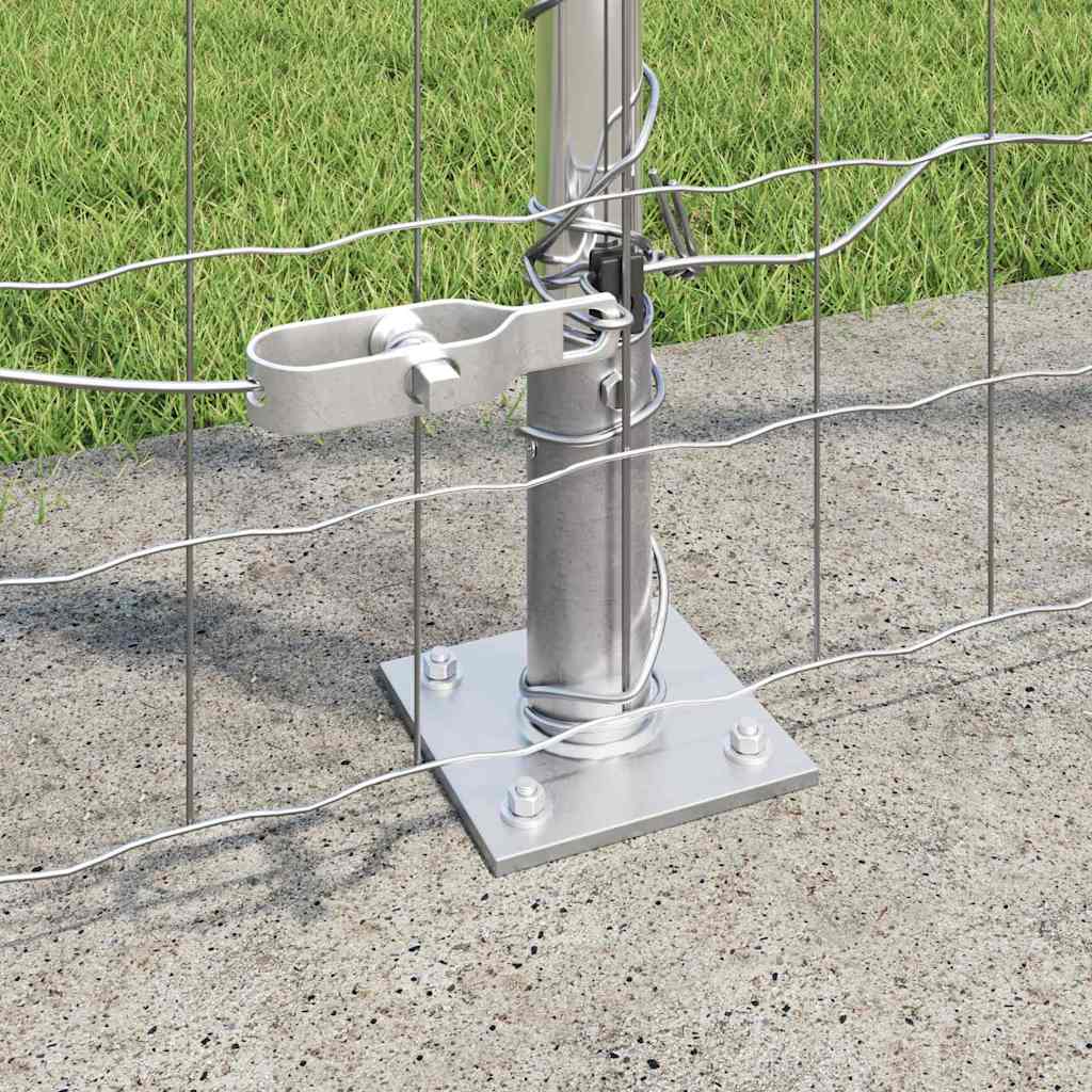 Zaun mit Pfosten Silber 1,5 x 10 m Stahl