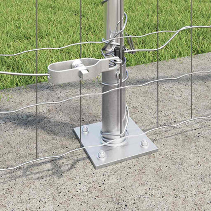 Zaun mit Pfosten Silber 1,5 x 10 m Stahl