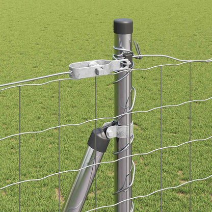 Zaun mit Pfosten Silber 1,5 x 10 m Stahl