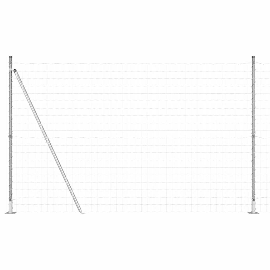 Zaun mit Pfosten Silber 1.6 x 10 m Stahl