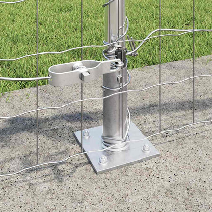 Zaun mit Pfosten Silber 0,6 x 50 m Stahl