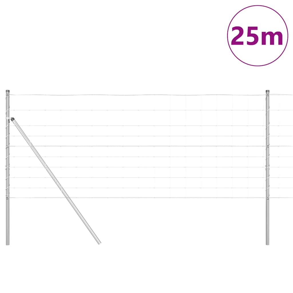 Wildzaun Silber 25 x 1 m Verzinkter Stahl