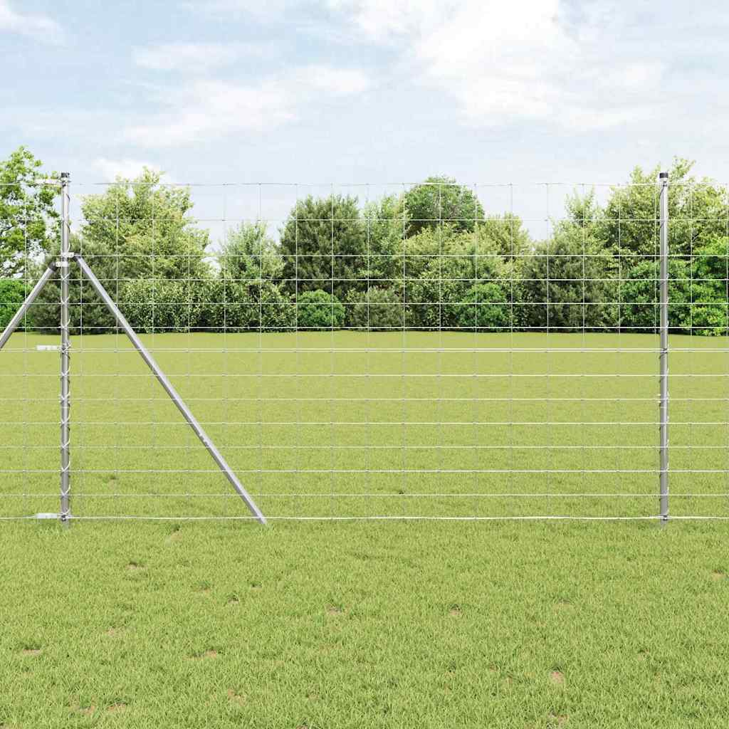 Wildzaun Silber 25 x 1.4 m Verzinkter Stahl