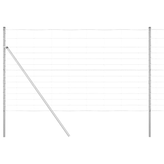 Wildzaun Silber 25 x 1.4 m Verzinkter Stahl