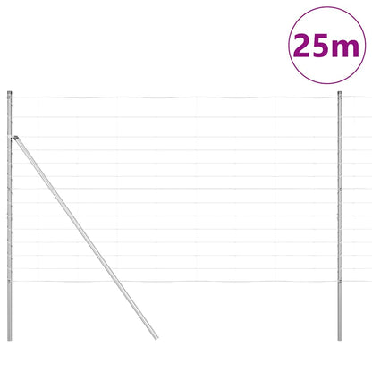 Wildzaun Silber 25 x 1.4 m Verzinkter Stahl