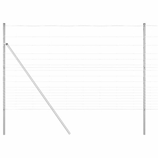 Wildzaun Silber 25 x 1.5 m Verzinkter Stahl