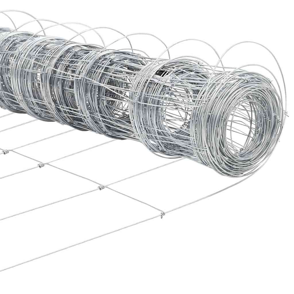 Wildzaun Silber 50 x 0.8 m Verzinkter Stahl