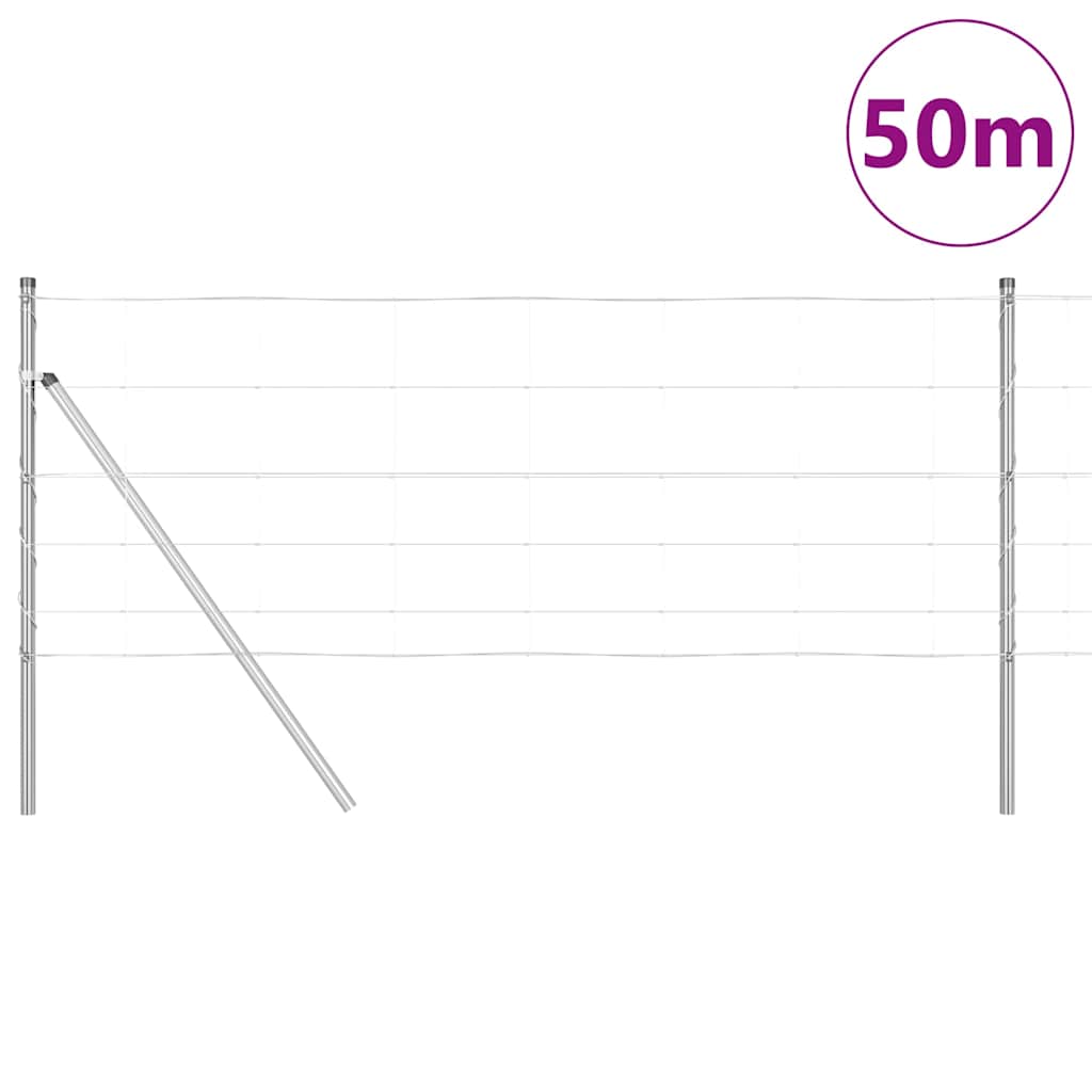 Wildzaun Silber 50 x 0.8 m Verzinkter Stahl