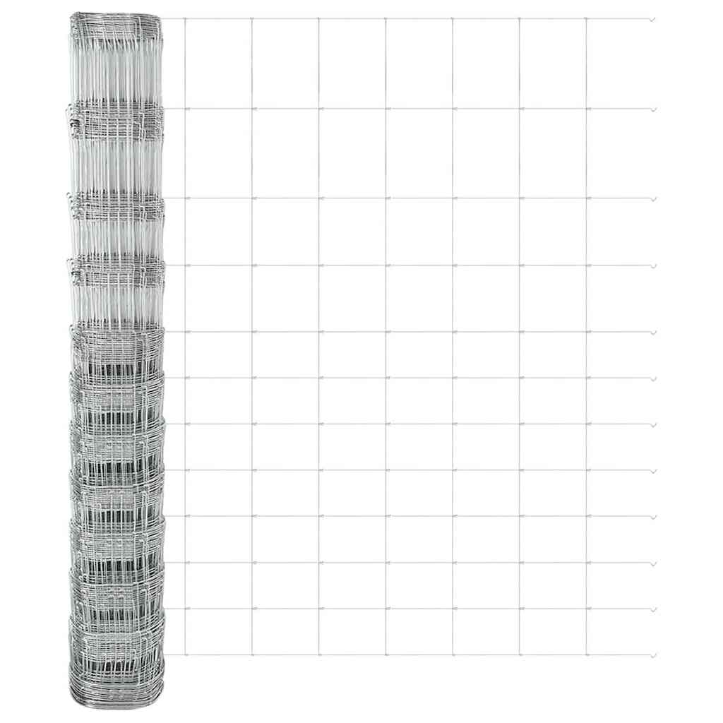 Wildzaun Silber 50 x 1.4 m Verzinkter Stahl