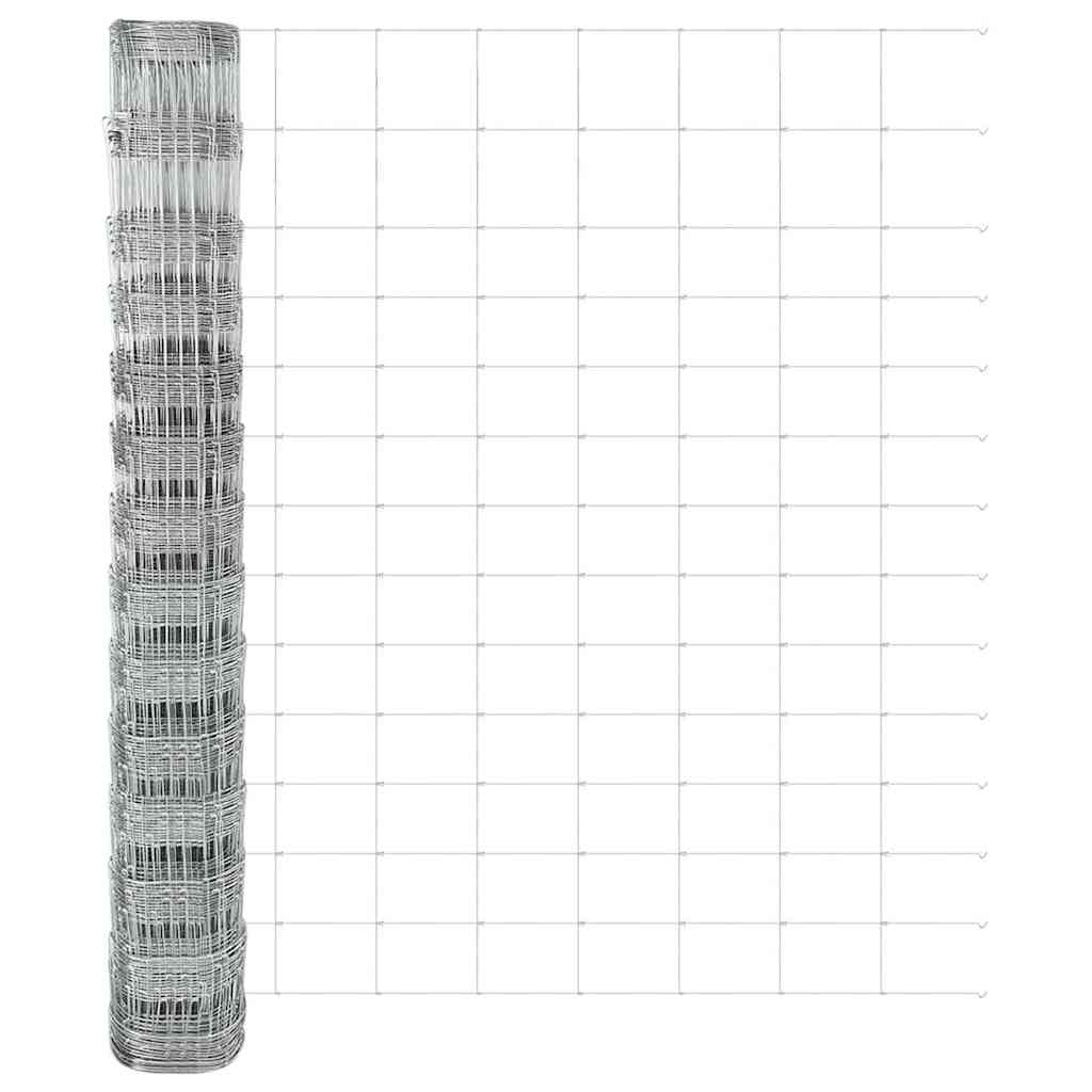 Wildzaun Silber 50 x 1.4 m Verzinkter Stahl