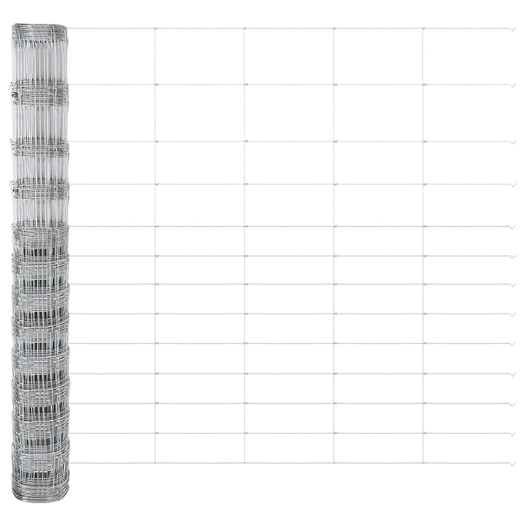 Wildzaun Silber 50 x 1.5 m Verzinkter Stahl