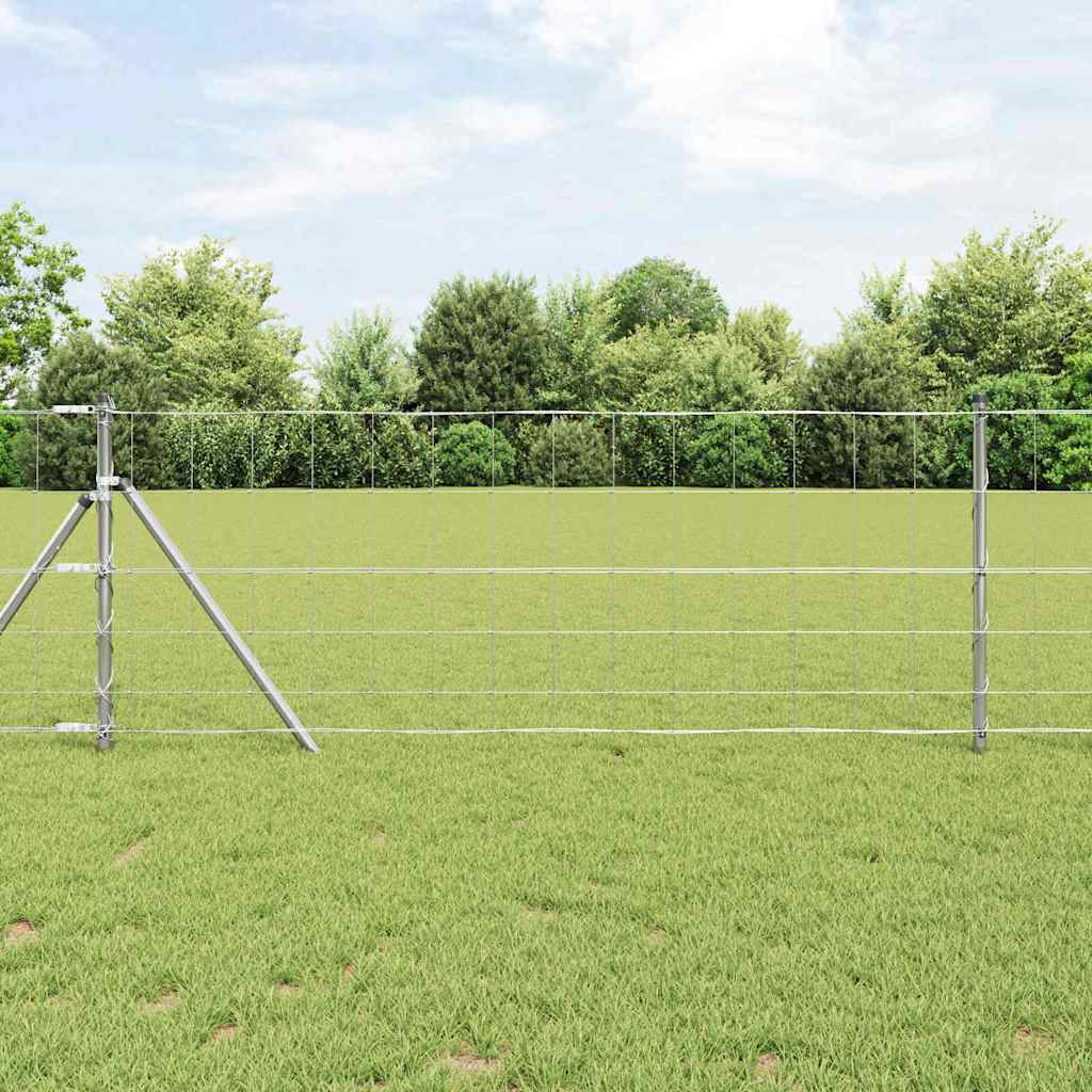 Wildzaun Silber 100 x 0.8 m Verzinkter Stahl