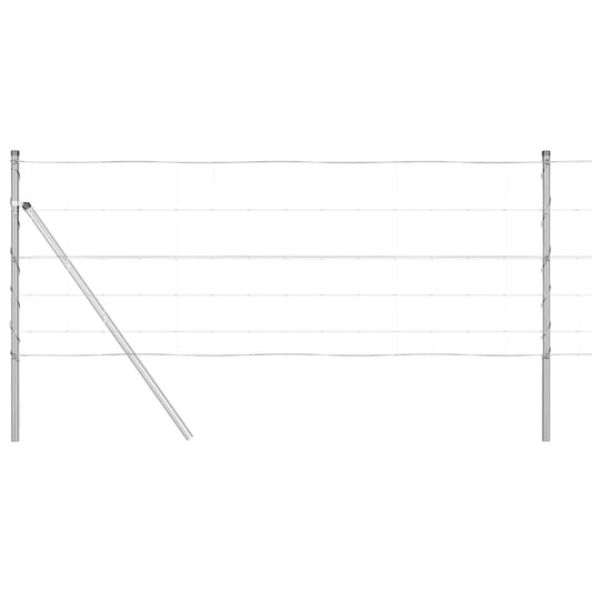 Wildzaun Silber 100 x 0.8 m Verzinkter Stahl