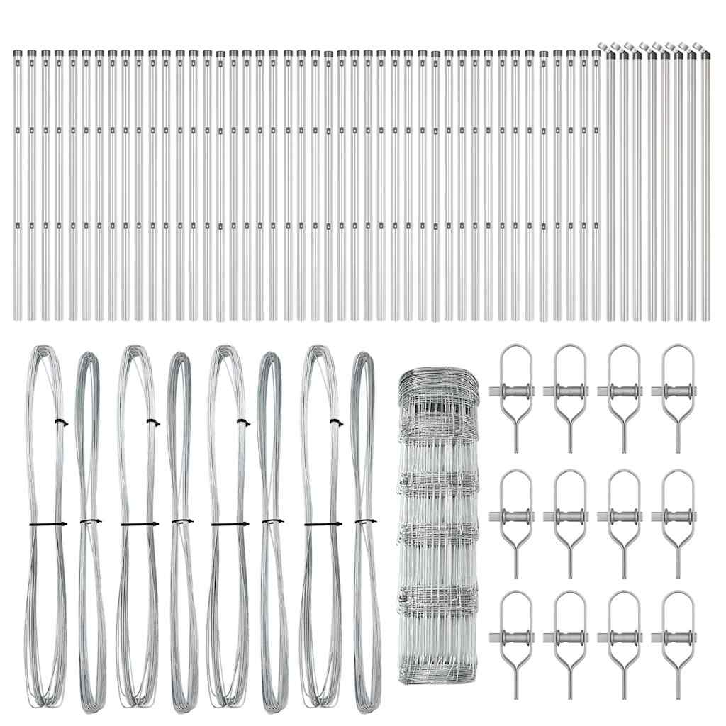 Wildzaun Silber 100 x 0,8 m Verzinkter Stahl