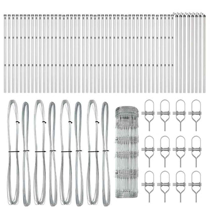 Wildzaun Silber 100 x 0,8 m Verzinkter Stahl