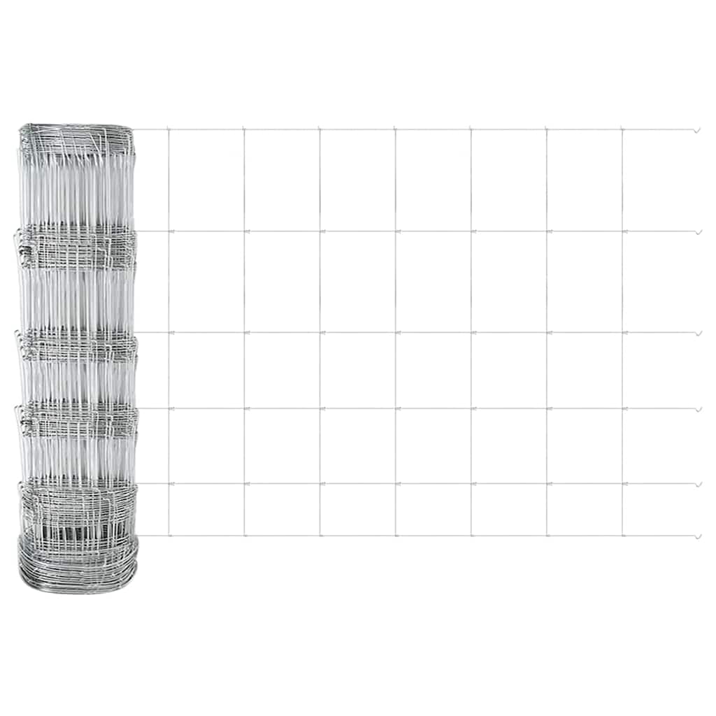 Wildzaun Silber 100 x 0.8 m Verzinkter Stahl