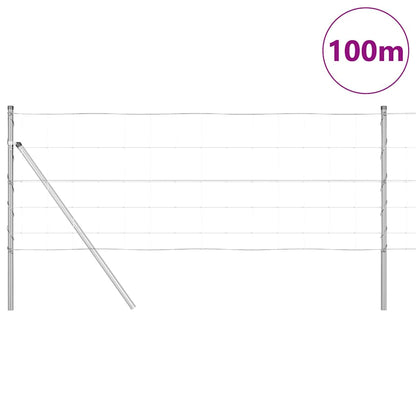 Wildzaun Silber 100 x 0.8 m Verzinkter Stahl