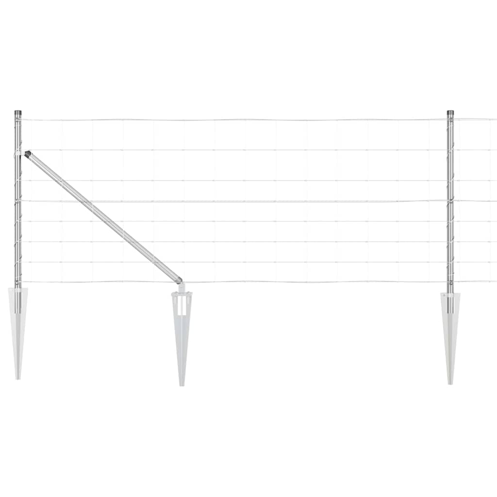 Wildzaun Silber 25 x 0.8 m Verzinkter Stahl