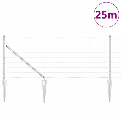 Wildzaun Silber 25 x 0.8 m Verzinkter Stahl