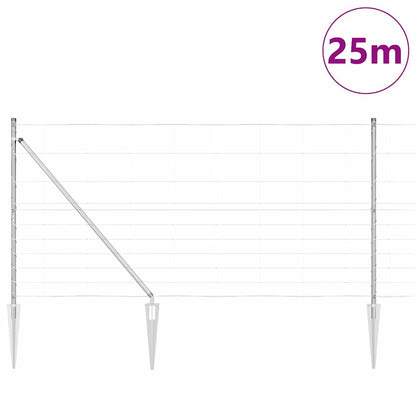 Wildzaun Silber 25 x 1,2 m Verzinkter Stahl