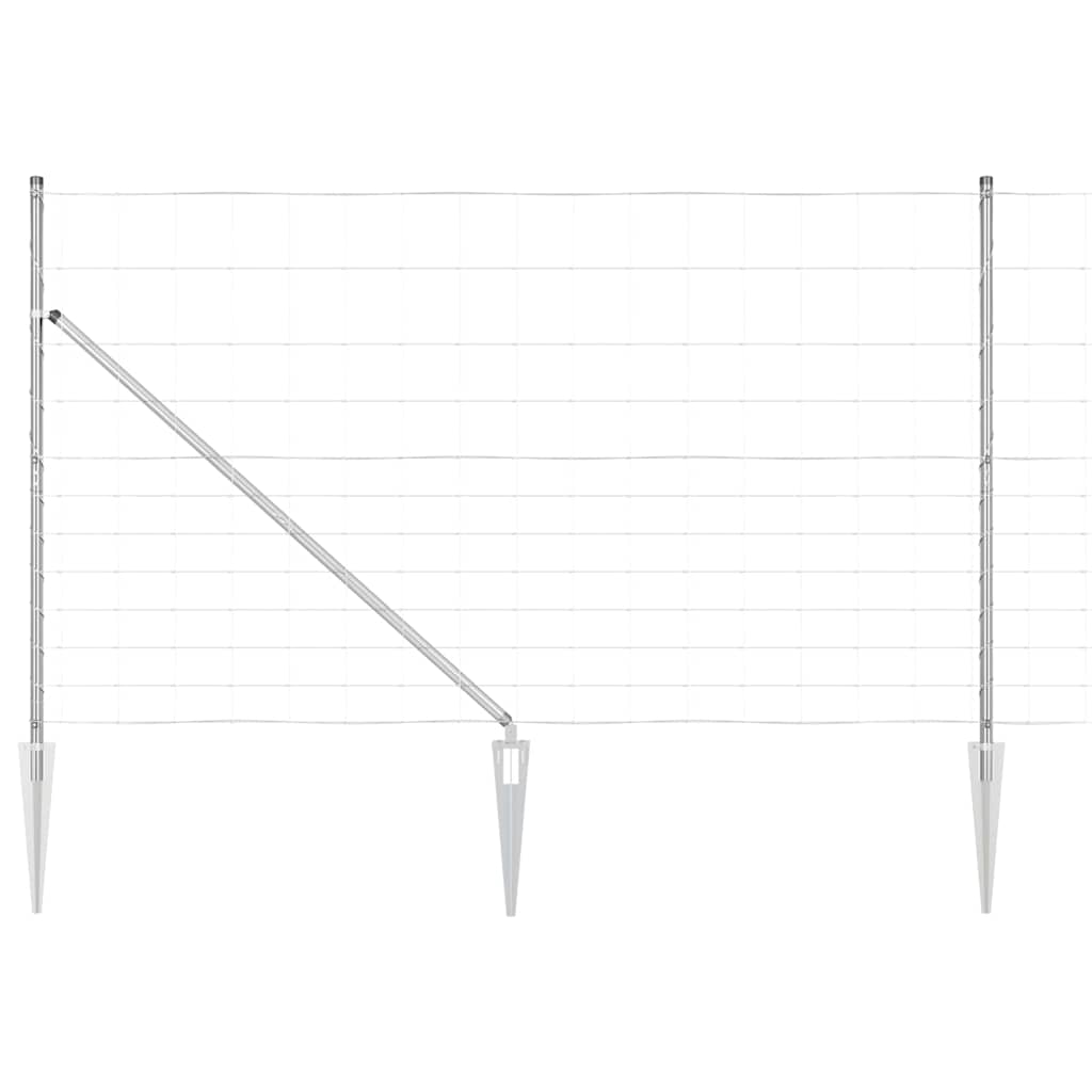 Wildzaun Silber 25 x 1.4 m Verzinkter Stahl