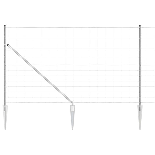 Wildzaun Silber 25 x 1.4 m Verzinkter Stahl