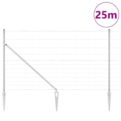 Wildzaun Silber 25 x 1.4 m Verzinkter Stahl