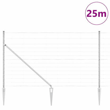 Wildzaun Silber 25 x 1.4 m Verzinkter Stahl