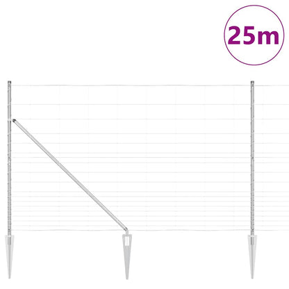 Wildzaun Silber 25 x 1.5 m Verzinkter Stahl