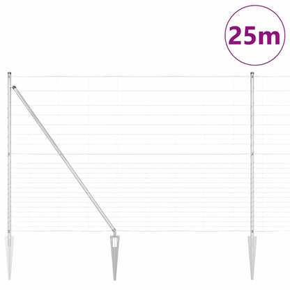 Wildzaun Silber 25 x 1.6 m Verzinkter Stahl