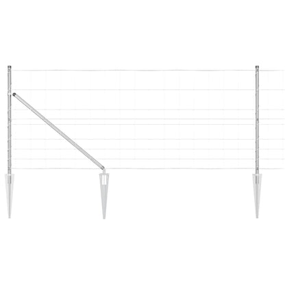 Wildzaun Silber 50 x 1 m Verzinkter Stahl