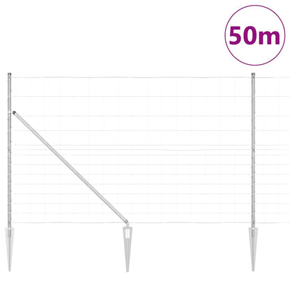 Wildzaun Silber 50 x 1.5 m Verzinkter Stahl