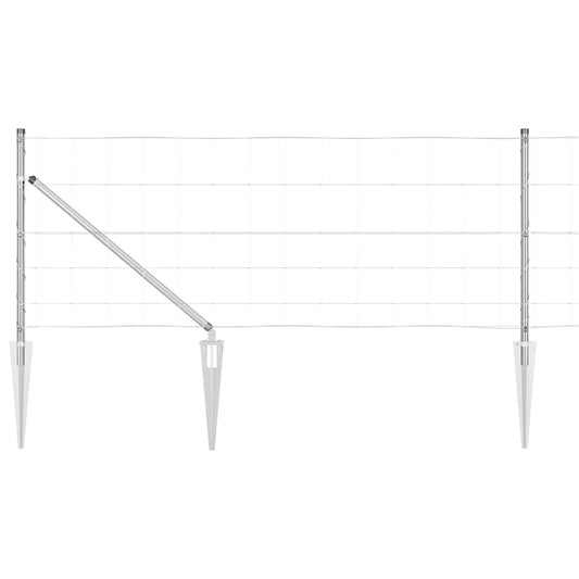 Wildzaun Silber 100 x 0.8 m Verzinkter Stahl