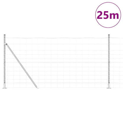 Wildzaun Silber 25 x 1,2 m Verzinkter Stahl