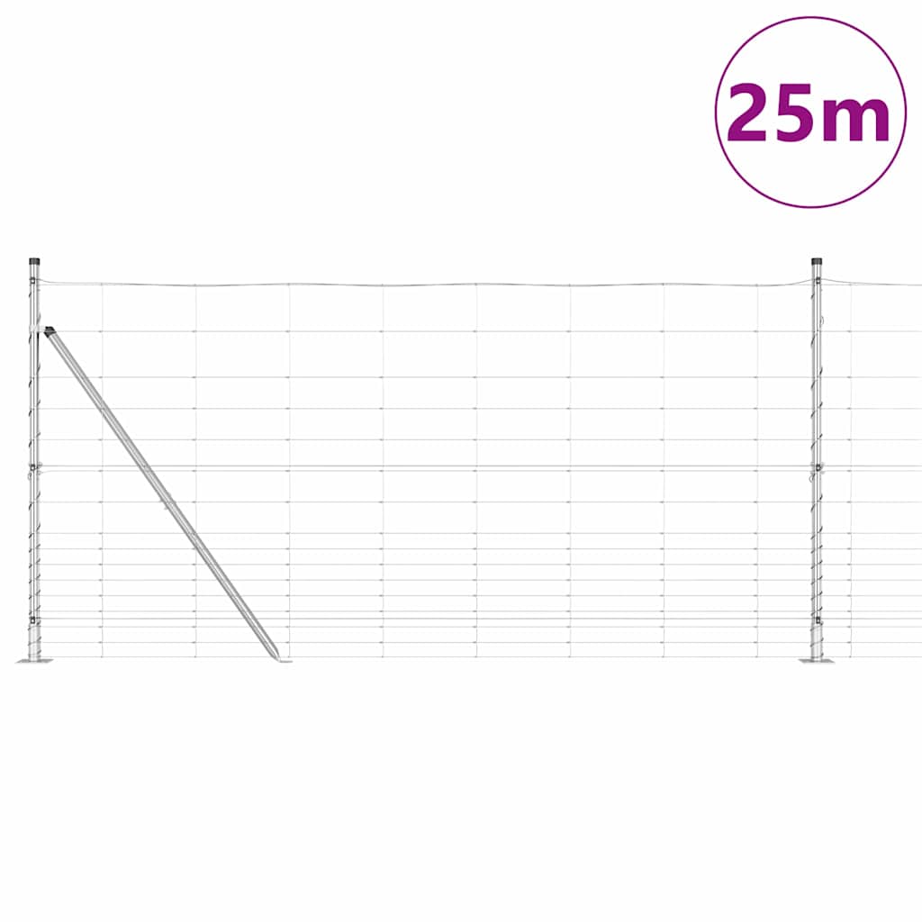 Wildzaun Silber 25 x 1,2 m Verzinkter Stahl