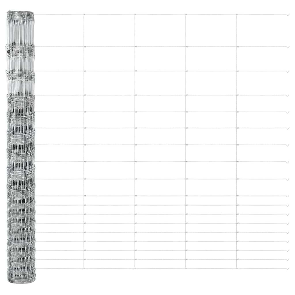 Wildzaun Silber 25 x 1.5 m Verzinkter Stahl