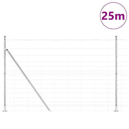 Wildzaun Silber 25 x 1.6 m Verzinkter Stahl
