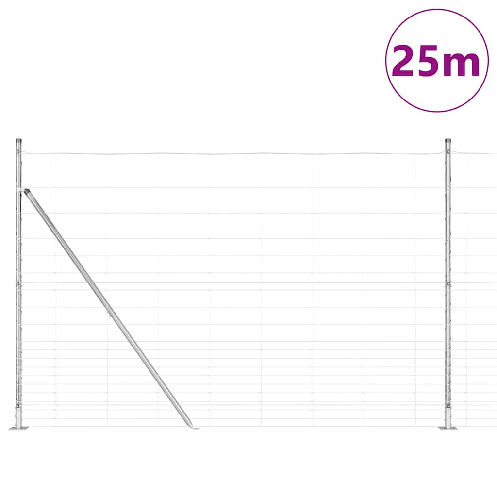 Wildzaun Silber 25 x 1.6 m Verzinkter Stahl