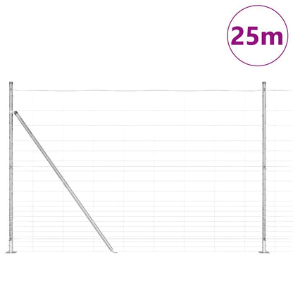 Wildzaun Silber 25 x 1.6 m Verzinkter Stahl