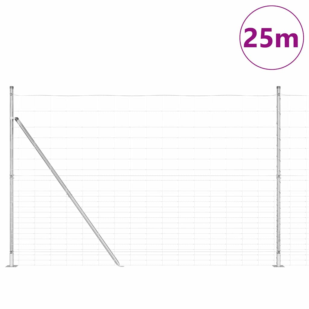 Wildzaun Silber 25 x 1.6 m Verzinkter Stahl