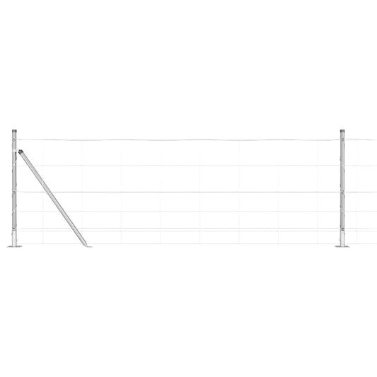 Wildzaun Silber 50 x 0.8 m Verzinkter Stahl