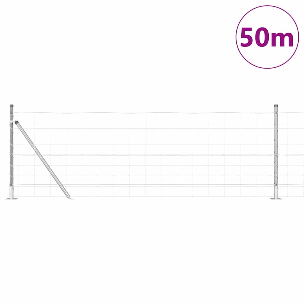 Wildzaun Silber 50 x 0.8 m Verzinkter Stahl