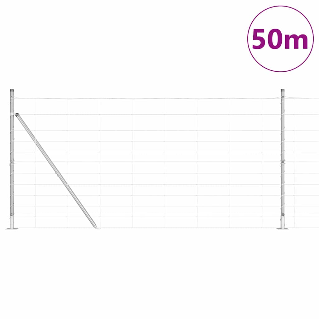 Wildzaun Silber 50 x 1.2 m Verzinkter Stahl