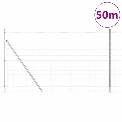 Wildzaun Silber 50 x 1.4 m Verzinkter Stahl